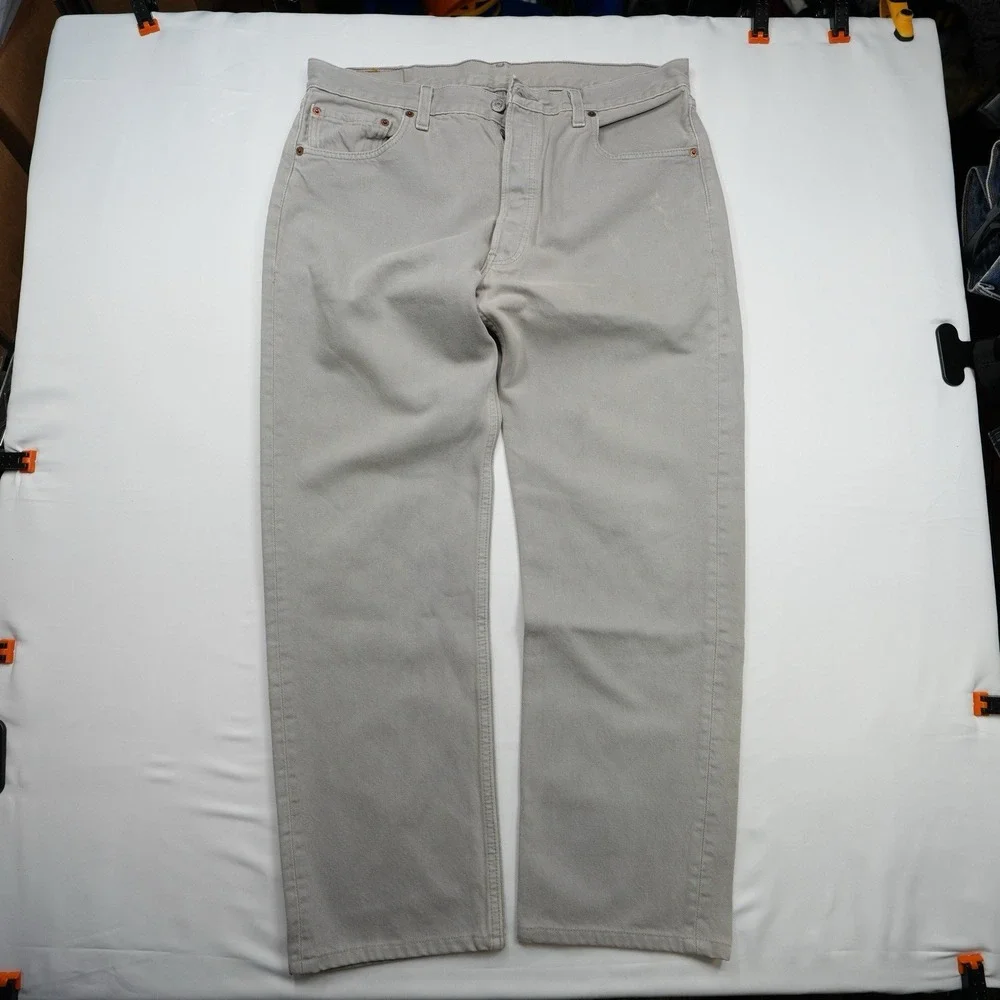 Vtg 90s Levi's 501s 36X30 (35.5X28)‎ Denim Jeans Gray ButtonFly Classic Straight